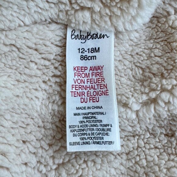 BABY BODEN Dinosaur Puffer Jacket Boys 12-18 Mos Sherpa Lined Anorak Coat Dino - Picture 6 of 6